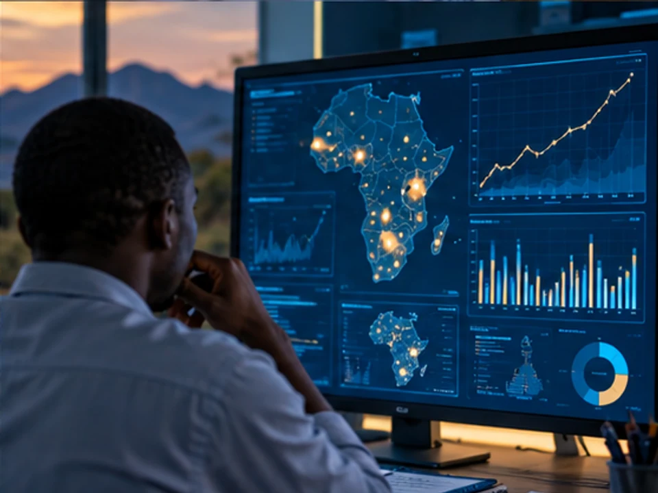 Public health analyst viewing a live regional health-trend dashboard