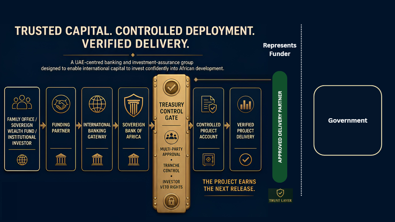 Treasury Control Gate linking committed capital to controlled project delivery